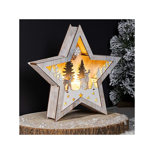 Hollybell Dekoracyjna lampa LED &quot;Star&quot; w kolorze beżowo-białym - 25,5 x 25,5 x 5 cm ze sklepu Limango Polska w kategorii Oświetlenie - zdjęcie 187488018