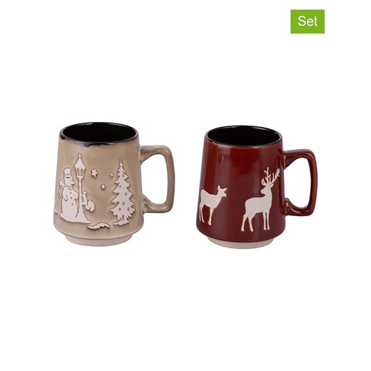 Villa d´Este Kubki jumbo (6 szt.) w kolorze beżowo-czerwonym - 480 ml ze sklepu Limango Polska w kategorii Dzbanki i zaparzacze - zdjęcie 187488637