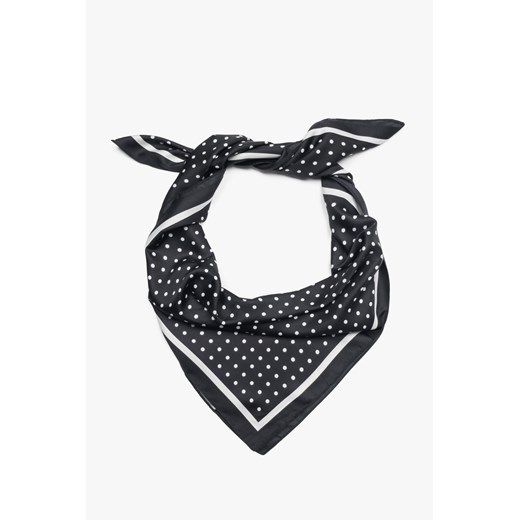 Estro: Czarno-biała apaszka damska w grochy ze sklepu Estro w kategorii Szaliki i chusty damskie - zdjęcie 187489649
