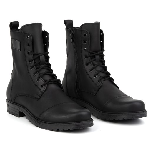 Polskie wysokie buty męskie skórzane 2118/2 POLBUT czarne ze sklepu butyolivier w kategorii Buty zimowe męskie - zdjęcie 187489969
