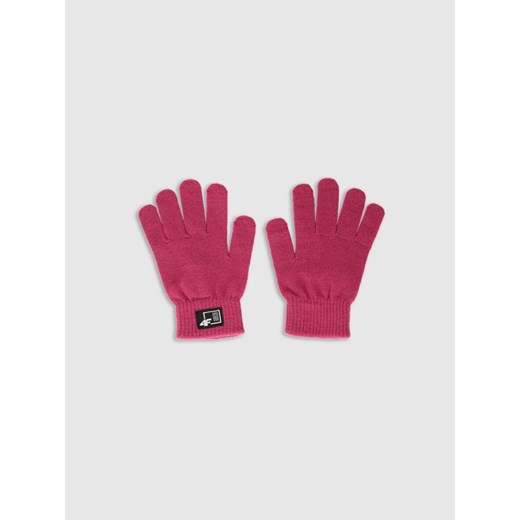 Dziecięce rękawiczki dzianinowe 4F 4FJRAW25AGLOU146 - różowe ze sklepu Sportstylestory.com w kategorii Rękawiczki dziecięce - zdjęcie 187490209