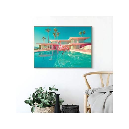 Orangewallz Druk artystyczny &quot;Palm Spring Flamingo&quot; w ramce ze sklepu Limango Polska w kategorii Obrazy - zdjęcie 187490747