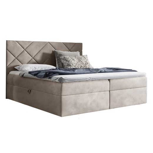 Beżowe łóżko kontynentalne 5 rozmiarów G9-N47 ze sklepu Edinos.pl w kategorii Łóżka i materace - zdjęcie 187491158