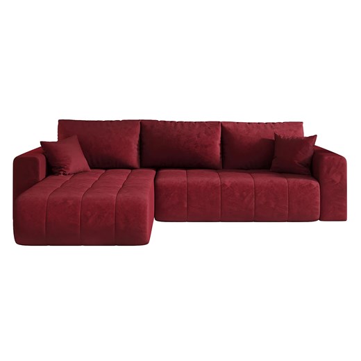 Czerwony narożnik L z funkcją spania K6-Z07 ze sklepu Edinos.pl w kategorii Narożniki - zdjęcie 187491196