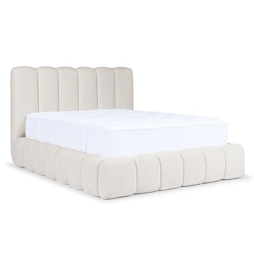 Kremowe łóżko tapicerowane chmurka 5 rozmiarów - Nuvessa ze sklepu Edinos.pl w kategorii Łóżka i materace - zdjęcie 187491218