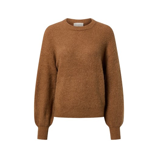 Msch Copenhagen Damski sweter z dzianiny z zawartością alpaki - MSCHGustel Hope Kobiety wielbłądzi jednolity ze sklepu vangraaf w kategorii Swetry damskie - zdjęcie 187491657