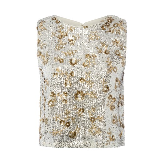 Msch Copenhagen Damski top z cekinami - MSCHMagnolia Kobiety srebrny wzorzysty ze sklepu vangraaf w kategorii Bluzki damskie - zdjęcie 187491677