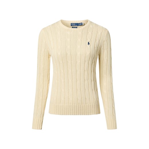 Polo Ralph Lauren Sweter damski z dzianiny Kobiety Bawełna waniliowy jednolity ze sklepu vangraaf w kategorii Swetry damskie - zdjęcie 187491695
