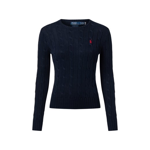 Polo Ralph Lauren Sweter damski z dzianiny Kobiety Bawełna jasnoniebieski jednolity ze sklepu vangraaf w kategorii Swetry damskie - zdjęcie 187491696