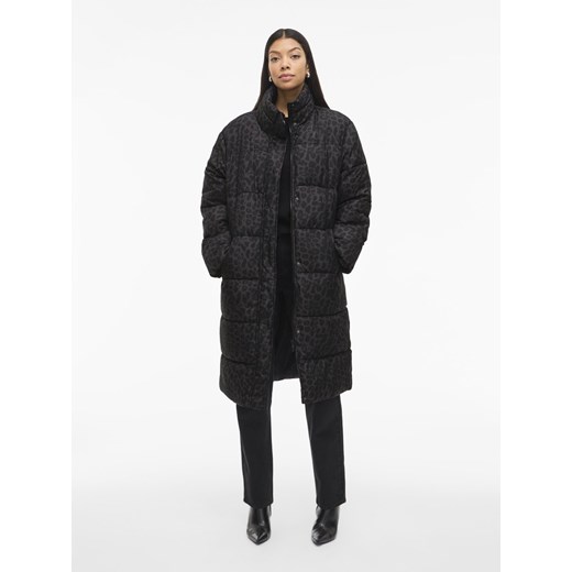 Vila Płaszcz damski pikowany - VIPuff Kobiety Sztuczne włókno antracytowy wzorzysty ze sklepu vangraaf w kategorii Kurtki damskie - zdjęcie 187491736
