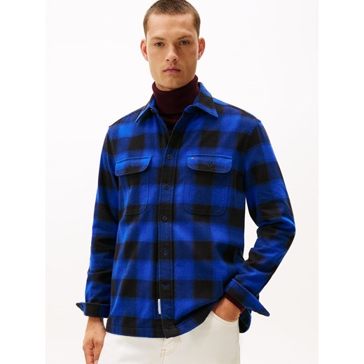 Tommy Hilfiger Bluza męska Mężczyźni Comfort Fit Bawełna indygo w kratkę ze sklepu vangraaf w kategorii Koszule męskie - zdjęcie 187491745