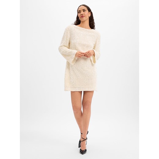 Marie Lund Cekinowa sukienka damska Kobiety écru jednolity ze sklepu vangraaf w kategorii Sukienki - zdjęcie 187491768