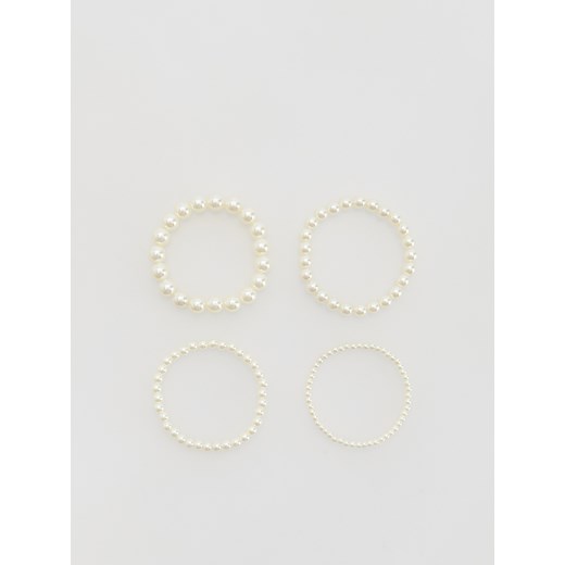 Reserved - Zestaw bransoletek z imitacją pereł - biały ze sklepu Reserved w kategorii Bransoletki - zdjęcie 187491866