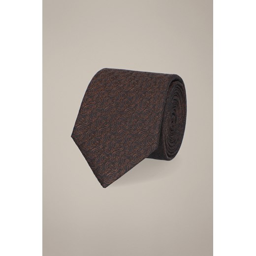 Krawat Brązowy Jedwabny Wzór ze sklepu Lancerto S.A. w kategorii Krawaty - zdjęcie 187492188