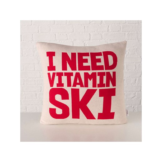 Boltze Poduszka &quot;Skiing&quot; w kolorze czerwono-kremowym - 50 x 50 cm ze sklepu Limango Polska w kategorii Poduszki dekoracyjne - zdjęcie 187494227