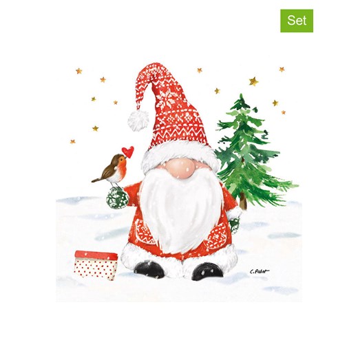 ppd Serwetki (40 szt.) &quot;Christmas Buddy&quot; w kolorze biało-czerwonym ze sklepu Limango Polska w kategorii Akcesoria kuchenne - zdjęcie 187494397