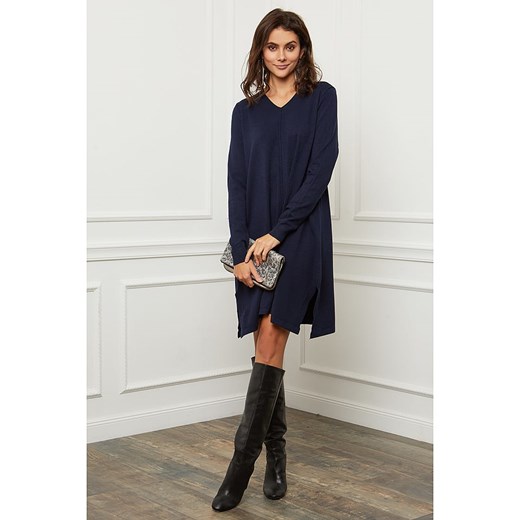Joséfine Sukienka dzianinowa &quot;Farel&quot; w kolorze granatowym ze sklepu Limango Polska w kategorii Sukienki - zdjęcie 187494738