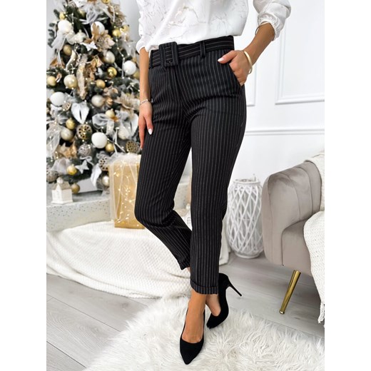 Czarne Spodnie z Paskiem ze sklepu ModnaKiecka.pl w kategorii Spodnie damskie - zdjęcie 187495565