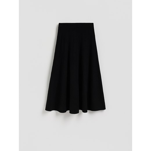 Reserved - Spódnica midi z wełną - czarny ze sklepu Reserved w kategorii Spódnice - zdjęcie 187495605