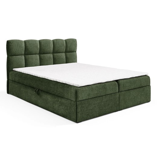 Zielone łóżko tapicerowane z pojemnikiem 5 rozmiarów S1-B07 ze sklepu Edinos.pl w kategorii Łóżka i materace - zdjęcie 187496318