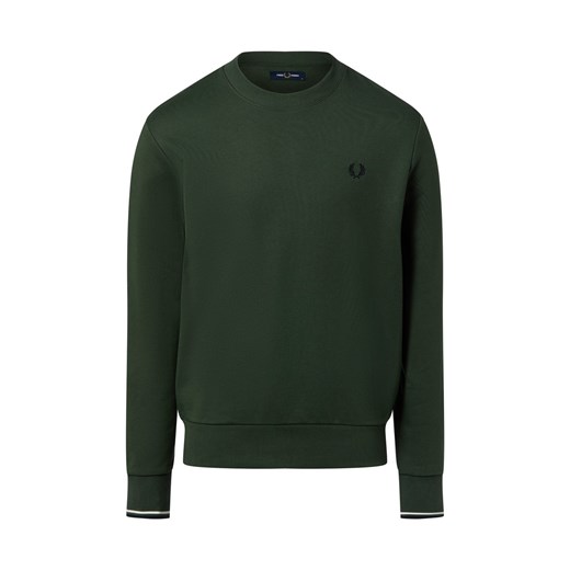 Fred Perry Męska bluza nierozpinana Mężczyźni Bawełna jodłowy jednolity ze sklepu vangraaf w kategorii Bluzy męskie - zdjęcie 187496405