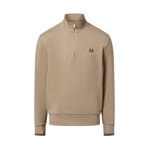Fred Perry Męska bluza nierozpinana Mężczyźni Bawełna beżowy jednolity ze sklepu vangraaf w kategorii Bluzy męskie - zdjęcie 187496406