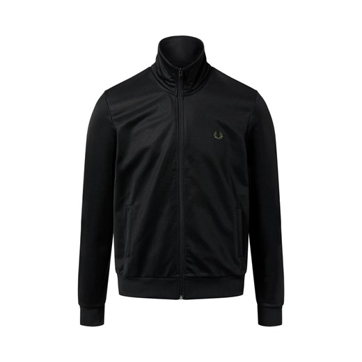 Fred Perry Męska bluza rozpinana Mężczyźni czarny jednolity ze sklepu vangraaf w kategorii Bluzy męskie - zdjęcie 187496407