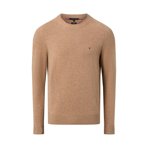 Tommy Hilfiger Męski wełniany sweter Mężczyźni Wełna wielbłądzi jednolity ze sklepu vangraaf w kategorii Swetry męskie - zdjęcie 187496416