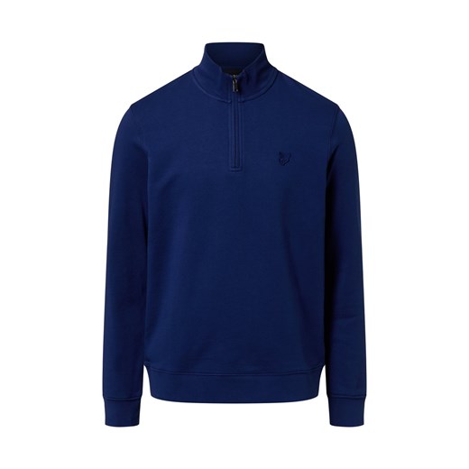 Lyle & Scott Bluza męska Mężczyźni Bawełna indygo jednolity ze sklepu vangraaf w kategorii Bluzy męskie - zdjęcie 187496426