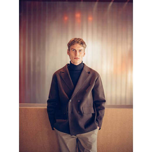 Reserved - Kardigan z domieszką wełny - ciemnobrązowy Reserved M Reserved