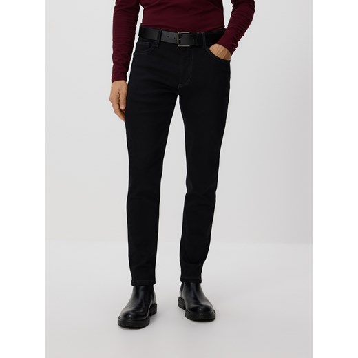 Reserved - Jeansy slim z paskiem - czarny ze sklepu Reserved w kategorii Jeansy męskie - zdjęcie 187496775