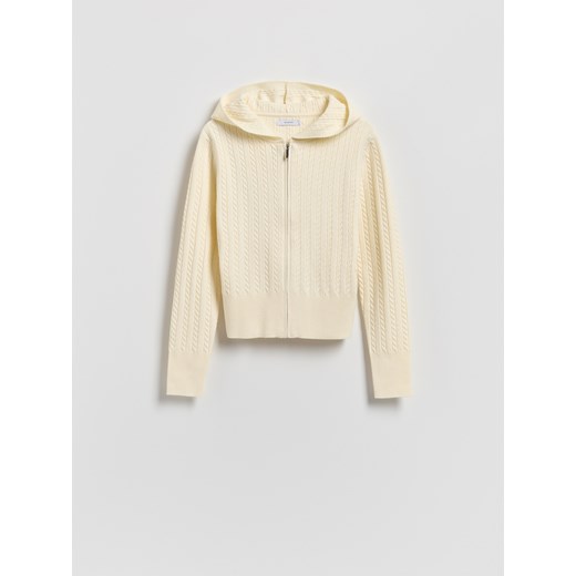 Reserved - Kardigan z kapturem - kremowy ze sklepu Reserved w kategorii Swetry damskie - zdjęcie 187496785