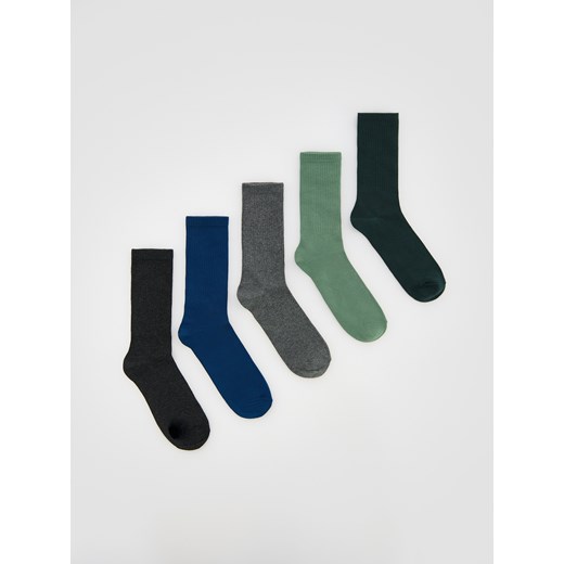 Reserved - 5 pack długich skarpet - zielony ze sklepu Reserved w kategorii Skarpetki męskie - zdjęcie 187496838