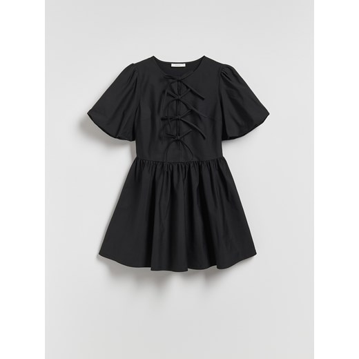 Reserved - Sukienka mini z wiązaniem - czarny ze sklepu Reserved w kategorii Sukienki - zdjęcie 187497179