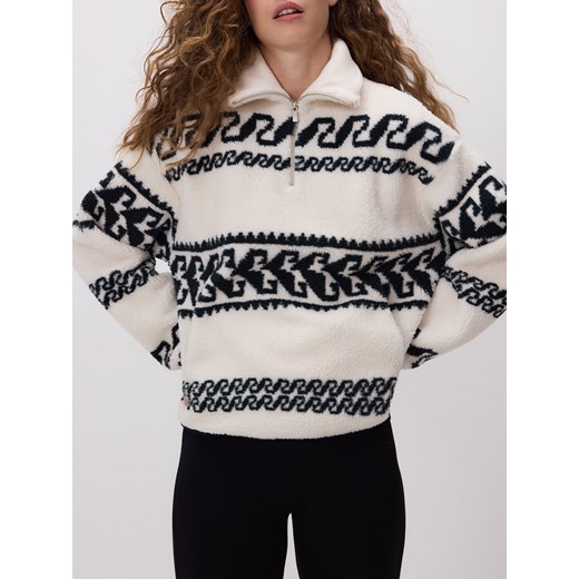 Reserved - Bluza sherpa ze stójką - złamana biel ze sklepu Reserved w kategorii Bluzy damskie - zdjęcie 187497287