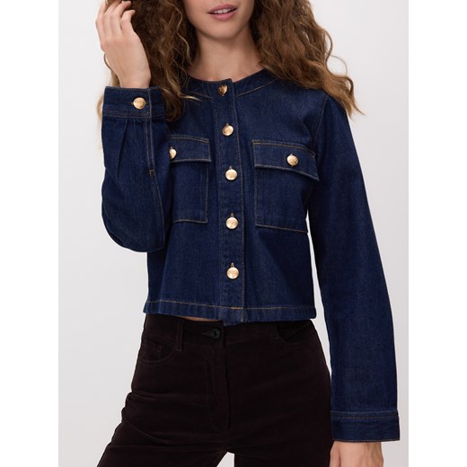 Reserved - Kurtka z dekoracyjnymi guzikami - granatowy ze sklepu Reserved w kategorii Kurtki damskie - zdjęcie 187497347