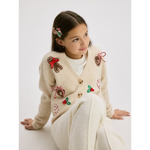 Reserved - Świąteczny kardigan - kremowy Reserved 116 (5-6 lat) Reserved