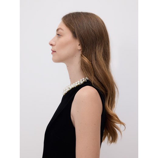 Reserved - Sukienka mini z ozdobnymi detalami - czarny Reserved M Reserved