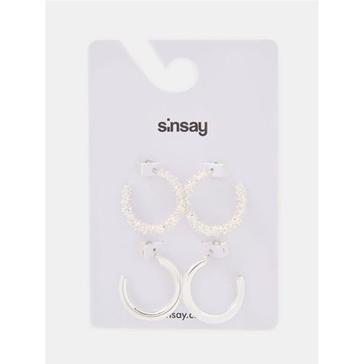 Sinsay - Kolczyki kółka 2 pack - srebrny ze sklepu Sinsay w kategorii Kolczyki - zdjęcie 187497917