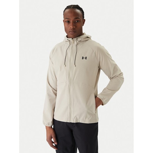 Under Armour Wiatrówka Ua Stretch Woven Windbreaker 1377171-289 Khaki Fitted Fit ze sklepu MODIVO w kategorii Kurtki męskie - zdjęcie 187498237