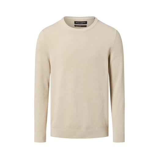 Marc O'Polo Męski sweter z dzianiny Mężczyźni Bawełna piaskowy wypukły wzór tkaniny ze sklepu vangraaf w kategorii Swetry męskie - zdjęcie 187498898
