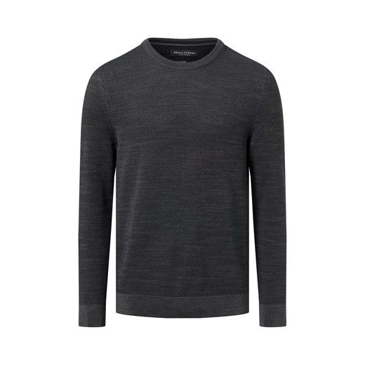 Marc O'Polo Męski sweter z dzianiny Mężczyźni Bawełna antracytowy wypukły wzór tkaniny ze sklepu vangraaf w kategorii Swetry męskie - zdjęcie 187498899