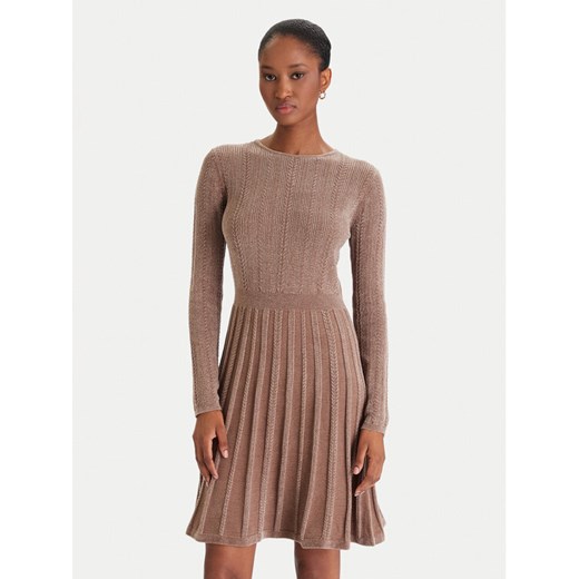 Guess Sukienka dzianinowa W5BK79 Z3902 Beżowy Regular Fit ze sklepu MODIVO w kategorii Sukienki - zdjęcie 187499198