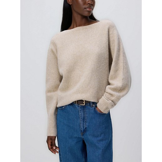 Reserved - Sweter z domieszką wełny - beżowy ze sklepu Reserved w kategorii Swetry damskie - zdjęcie 187499487