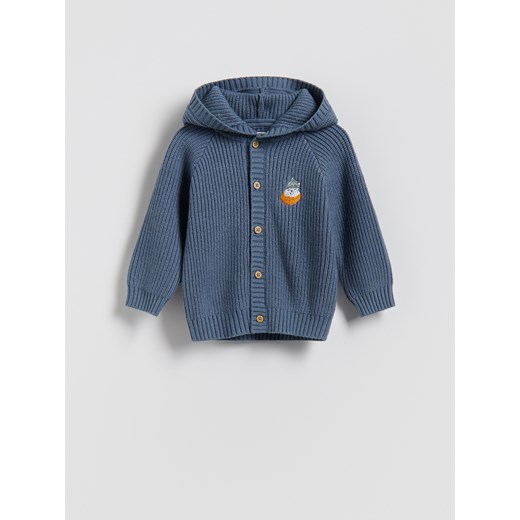 Reserved - Kardigan z kapturem - granatowy ze sklepu Reserved w kategorii Bluzy i swetry - zdjęcie 187499588
