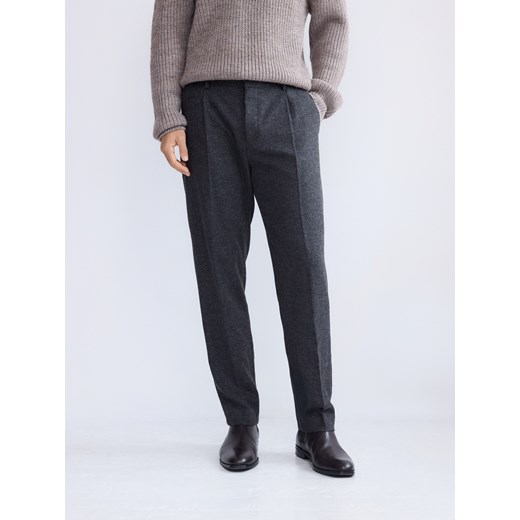 Reserved - Spodnie slim fit z wełną - ciemnoszary ze sklepu Reserved w kategorii Spodnie męskie - zdjęcie 187499699