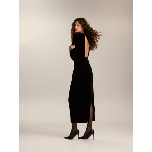 Reserved - Welurowa sukienka - czarny ze sklepu Reserved w kategorii Sukienki - zdjęcie 187499867