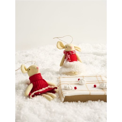 Sinsay - Dekoracja świąteczna w kształcie myszy - biały ze sklepu Sinsay w kategorii Dekoracje bożonarodzeniowe - zdjęcie 187500438