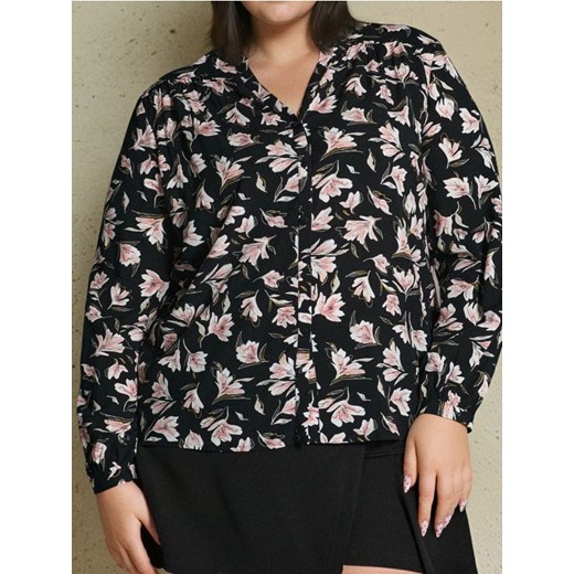 Sinsay - Wiskozowa koszula w kwiaty - wielobarwny ze sklepu Sinsay w kategorii Koszule damskie - zdjęcie 187500449