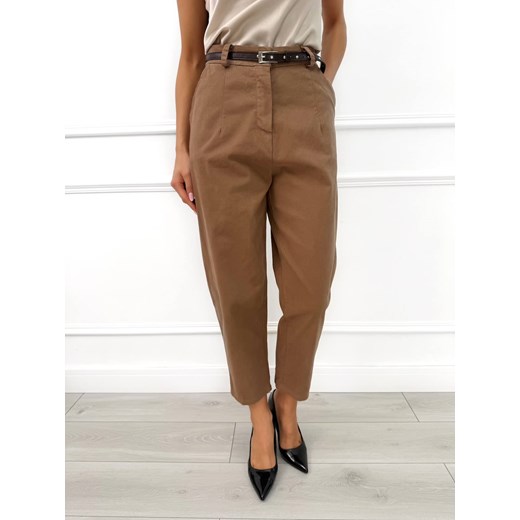 Karmelowe Spodnie z Paskiem ze sklepu ModnaKiecka.pl w kategorii Spodnie damskie - zdjęcie 187501006